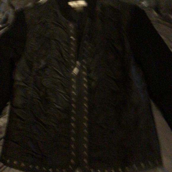 PETER NYGARD label-100% leather & jersey sleeves Sz.L US 10-12 New never worn - Picture 7 of 7